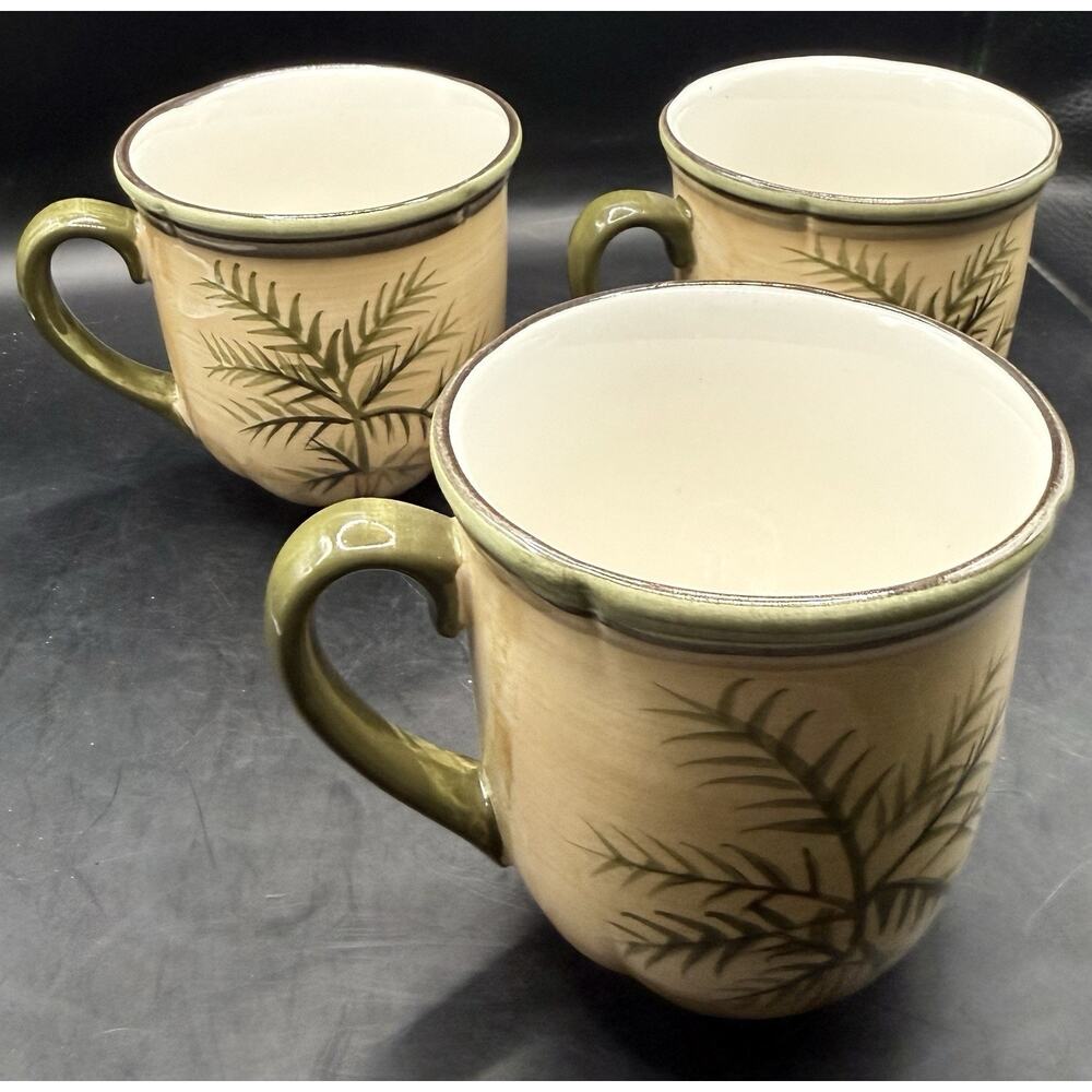 Sauvignon “ West Indies” Set Of 3 Mugs Palm Scene